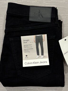 Calvin Klein Jeans Mens 30 x 30 Black Denim Pants Straight Leg
